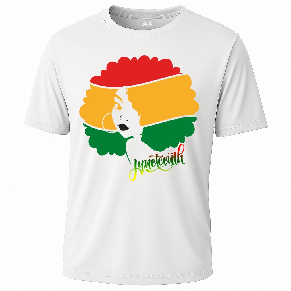 Juneteenth Female Afro African American Cooling Performance Crew T-Shirt