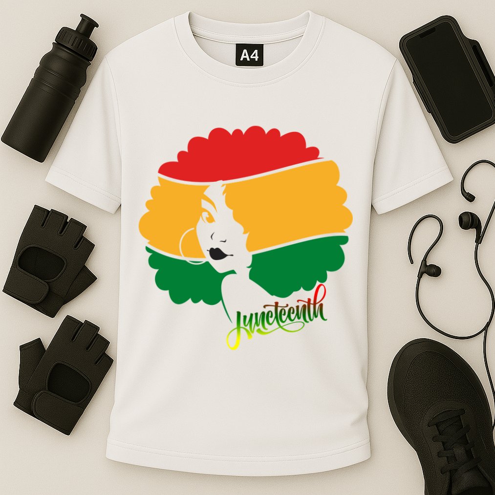 Juneteenth Female Afro African American Cooling Performance Crew T-Shirt