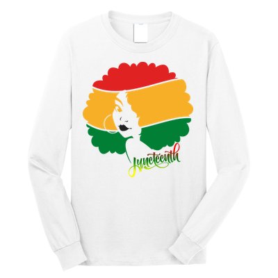 Juneteenth Female Afro African American Long Sleeve Shirt