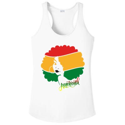 Juneteenth Female Afro African American Ladies PosiCharge Competitor Racerback Tank