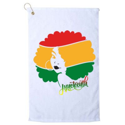 Juneteenth Female Afro African American Platinum Collection Golf Towel