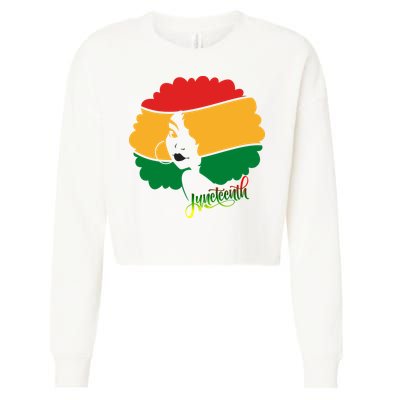Juneteenth Female Afro African American Cropped Pullover Crew
