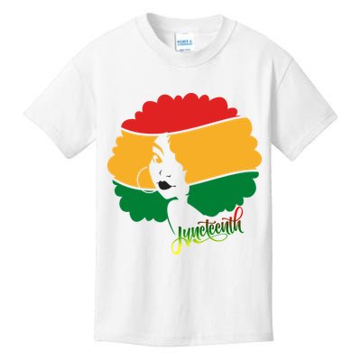 Juneteenth Female Afro African American Kids T-Shirt