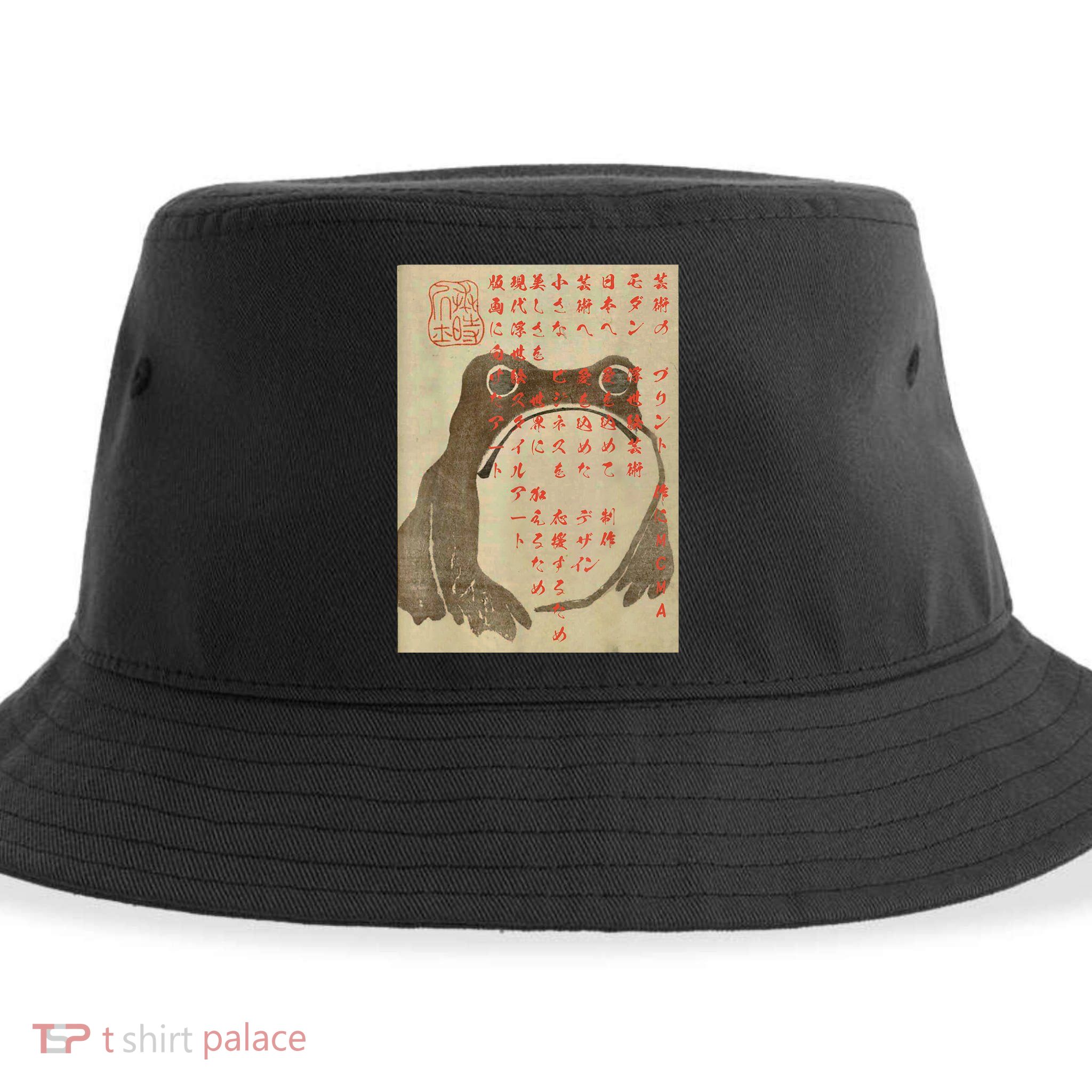 Japanese Frog Art Ukiyoe Print Sustainable Bucket Hat