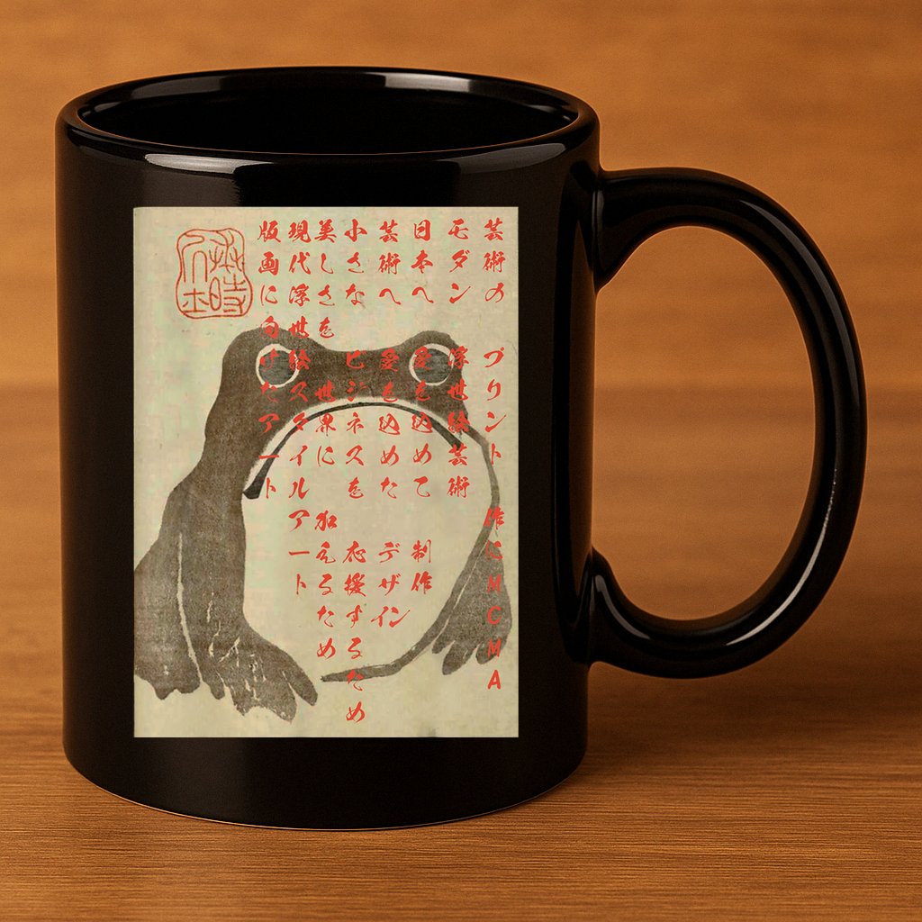 Japanese Frog Art Ukiyoe Print 11oz C Handle Ceramic Mug