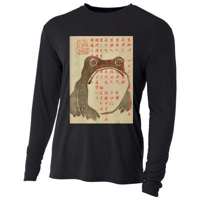 Japanese Frog Art Ukiyoe Print Cooling Performance Long Sleeve Crew