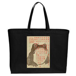 Japanese Frog Art Ukiyoe Print Cotton Canvas Jumbo Tote