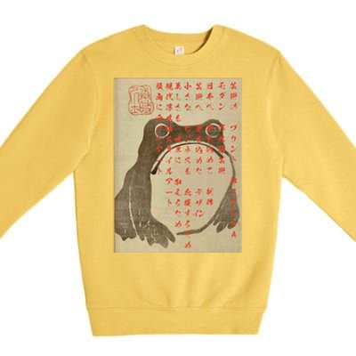 Japanese Frog Art Ukiyo E Print Premium Crewneck Sweatshirt