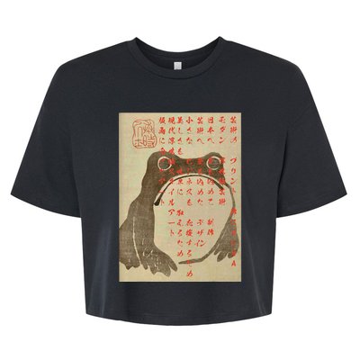 Japanese Frog Art Ukiyo E Print Bella+Canvas Jersey Crop Tee