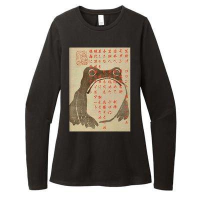 Japanese Frog Art Ukiyo E Print Womens CVC Long Sleeve Shirt