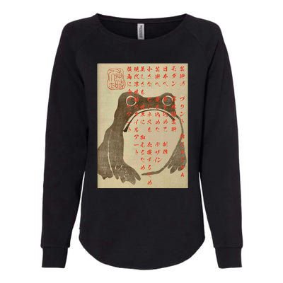 Japanese Frog Art Ukiyo E Print Womens California Wash Sweatshirt