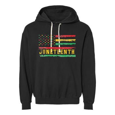Juneteenth Flag African American Wo Garment-Dyed Fleece Hoodie