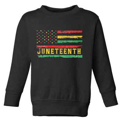 Juneteenth Flag African American Wo Toddler Sweatshirt
