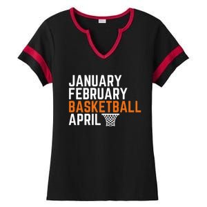 January February Basketball April Madness College Ladies Halftime Notch Neck Tee