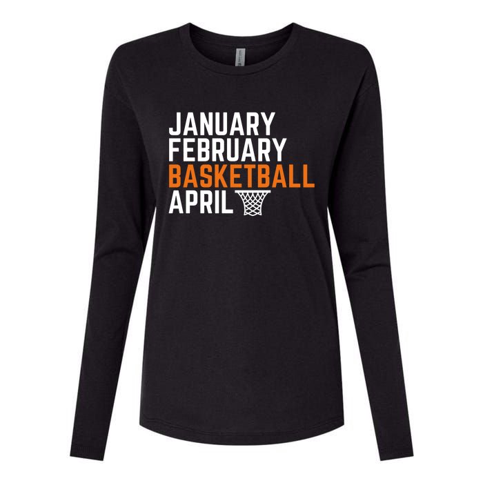 January February Basketball April Madness College Womens Cotton Relaxed Long Sleeve T-Shirt