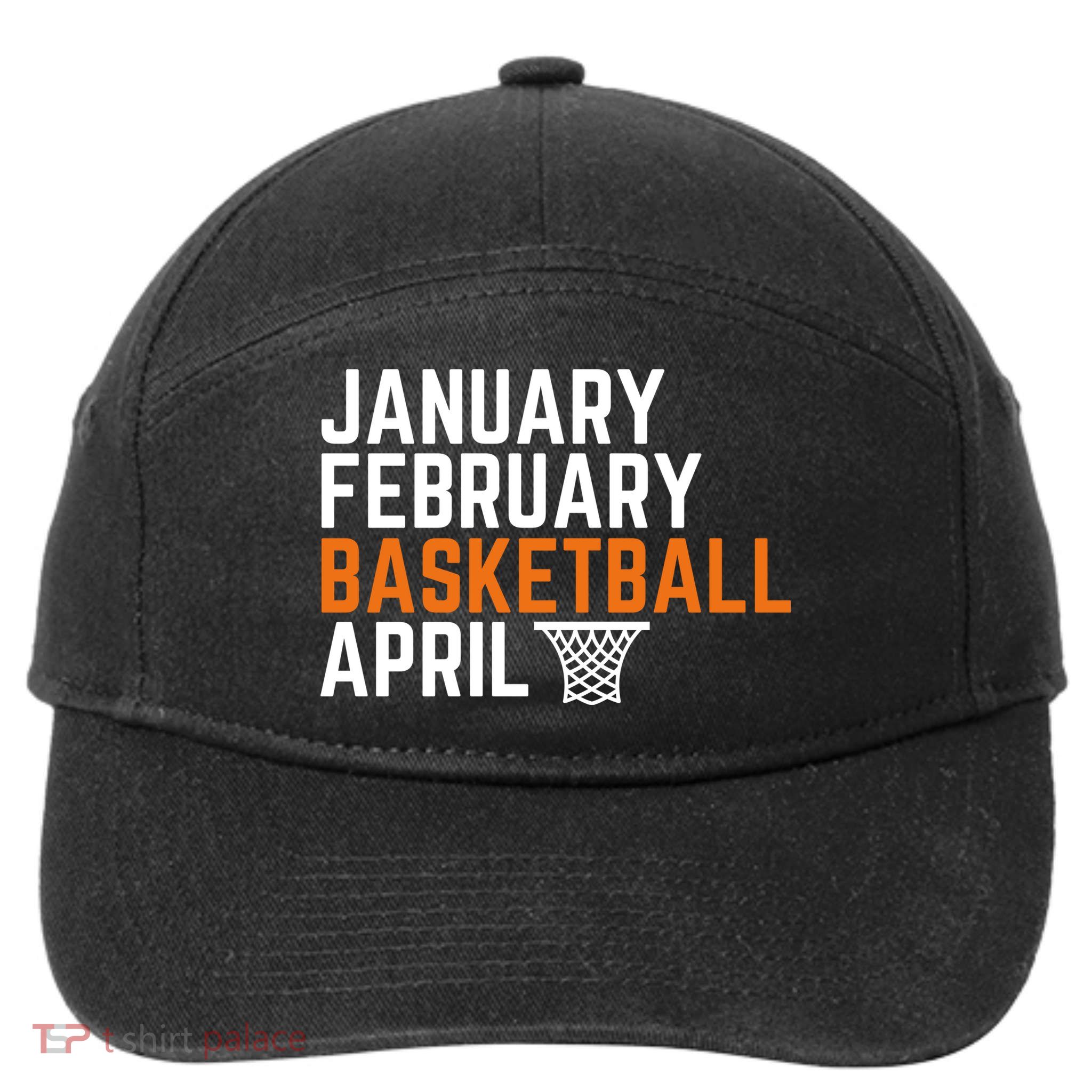 January February Basketball April Madness College 7-Panel Snapback Hat