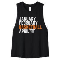 January February Basketball April Madness College Women's Racerback Cropped Tank