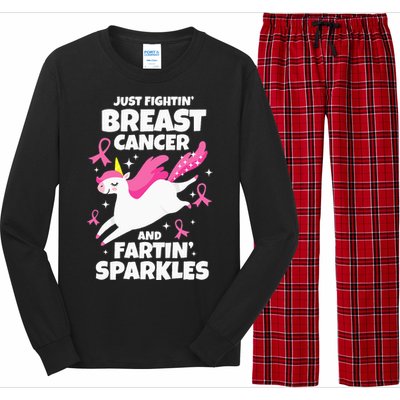 Just Fightin' Breast Cancer And Fartin' Sparkles Long Sleeve Pajama Set