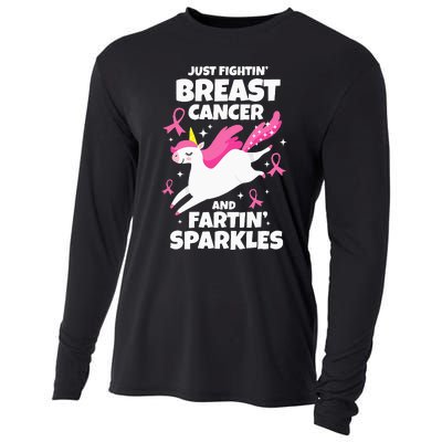 Just Fightin' Breast Cancer And Fartin' Sparkles Cooling Performance Long Sleeve Crew