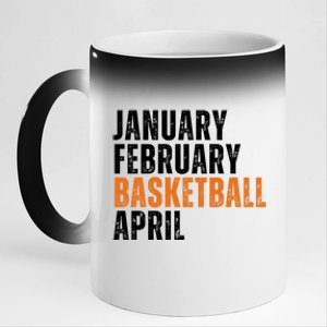 January February Basketball April Madness College 11oz Black Color Changing Mug