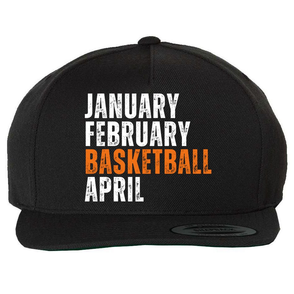 January February Basketball April Madness College Wool Snapback Cap