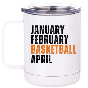 January February Basketball April Madness College 12 oz Stainless Steel Tumbler Cup