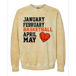 January February Basketball April Funny Apparel Colorblast Crewneck Sweatshirt