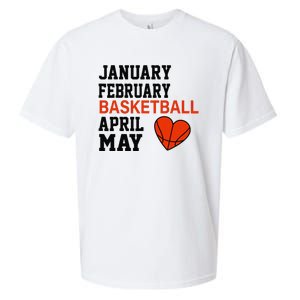 January February Basketball April Funny Apparel Sueded Cloud Jersey T-Shirt