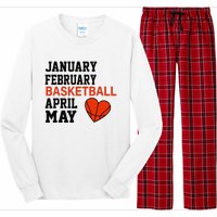 January February Basketball April Funny Apparel Long Sleeve Pajama Set