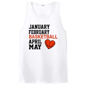 January February Basketball April Funny Apparel PosiCharge Competitor Tank