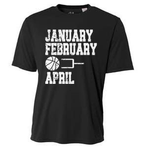 January February Basketball April - Funny Basketball Team Cooling Performance Crew T-Shirt