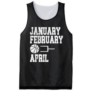 January February Basketball April - Funny Basketball Team Mesh Reversible Basketball Jersey Tank