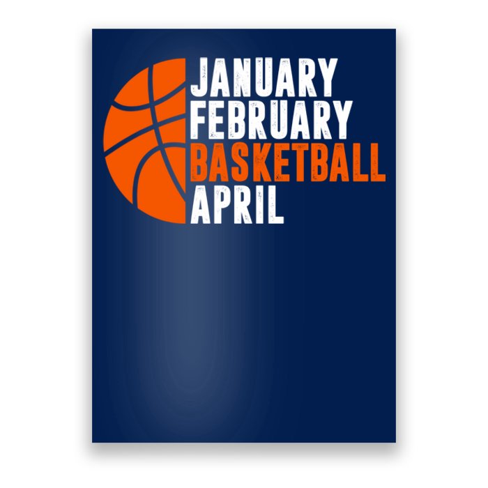 January February Basketball April Madness College Basketball Season Poster