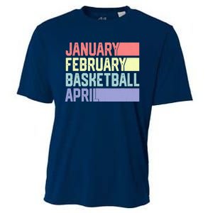 January February Basketball April Funny Retro Cooling Performance Crew T-Shirt