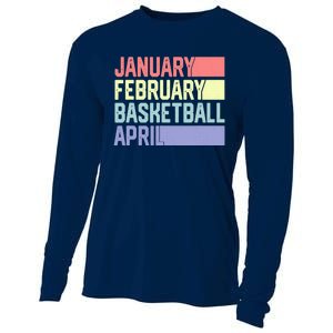 January February Basketball April Funny Retro Cooling Performance Long Sleeve Crew