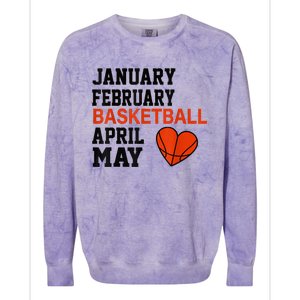 January February Basketball April Funny Apparel Colorblast Crewneck Sweatshirt