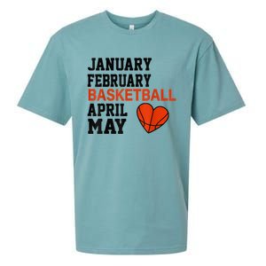 January February Basketball April Funny Apparel Sueded Cloud Jersey T-Shirt