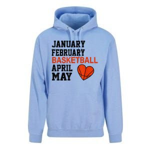 January February Basketball April Funny Apparel Unisex Surf Hoodie