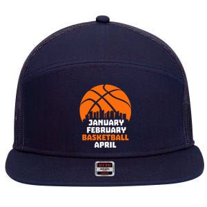 January February Basketball April Madness College Basketball Season 7 Panel Mesh Trucker Snapback Hat