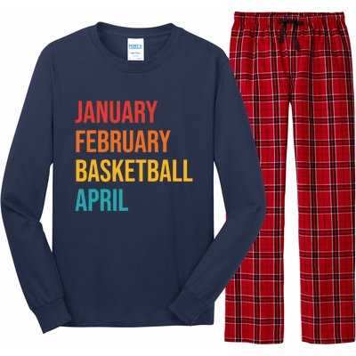 January February Basketball April Funny Retro Long Sleeve Pajama Set