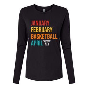 January February Basketball April Madness College Womens Cotton Relaxed Long Sleeve T-Shirt