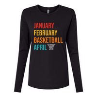 January February Basketball April Madness College Womens Cotton Relaxed Long Sleeve T-Shirt