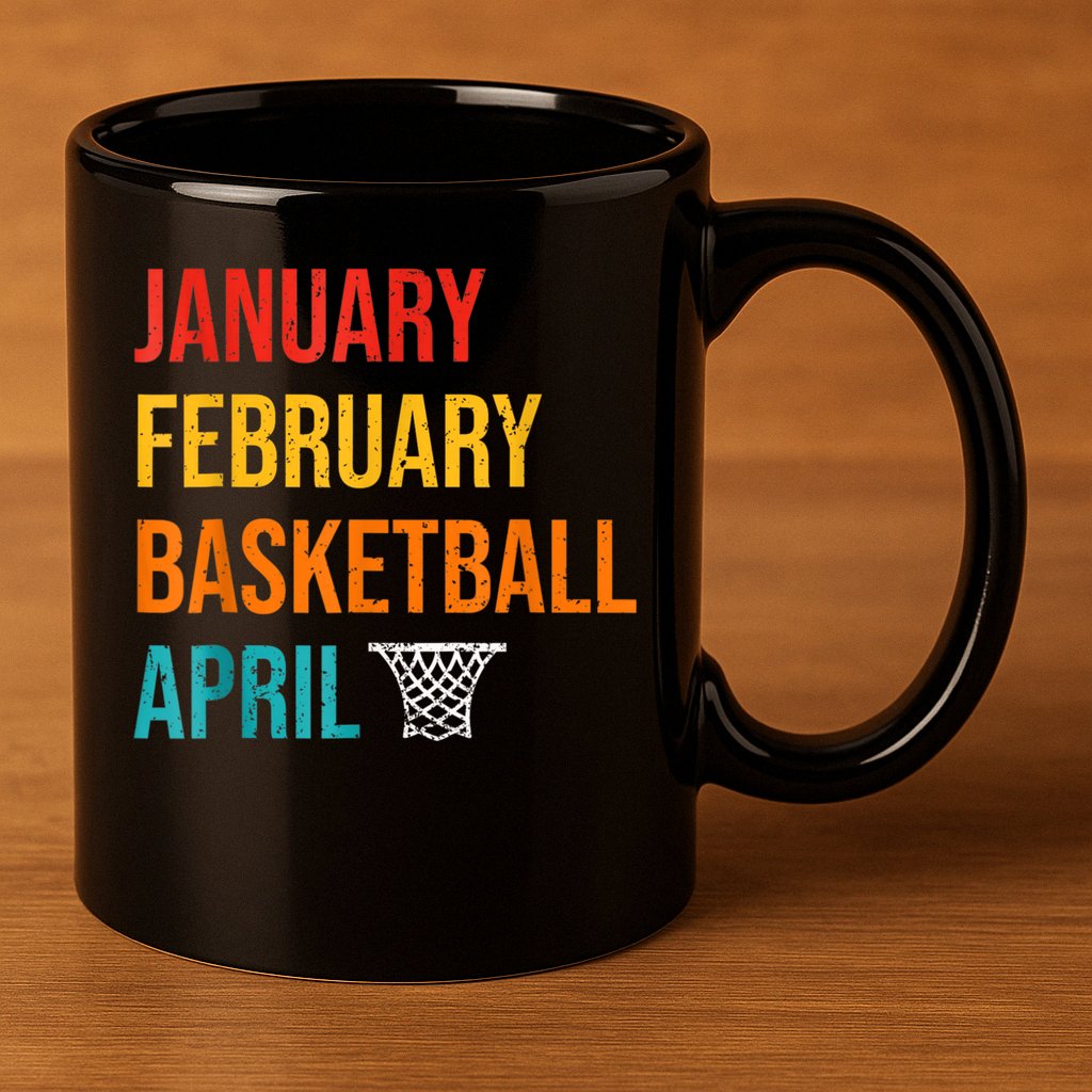January February Basketball April Madness College 11oz C Handle Ceramic Mug