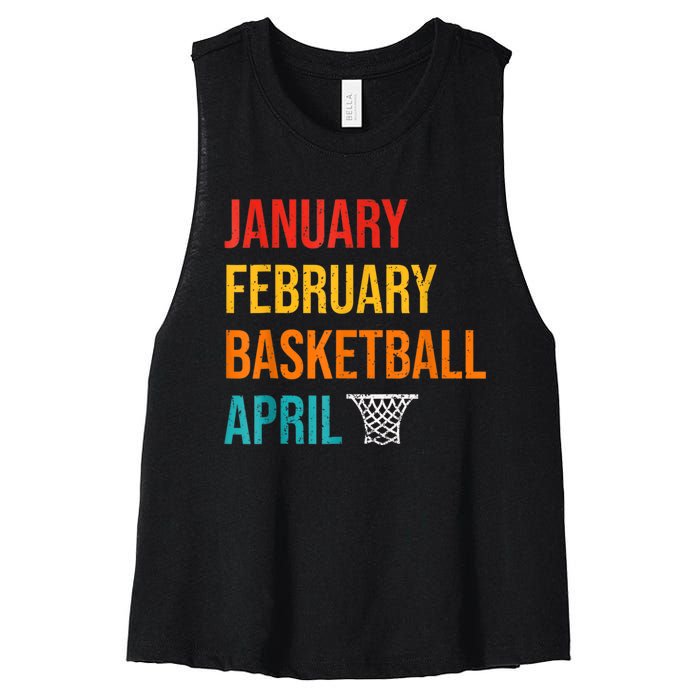 January February Basketball April Madness College Women's Racerback Cropped Tank