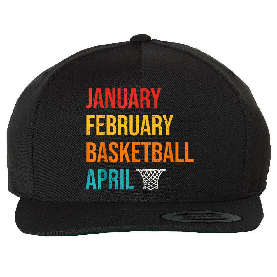 January February Basketball April Madness College Wool Snapback Cap