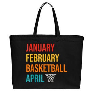 January February Basketball April Madness College Cotton Canvas Jumbo Tote