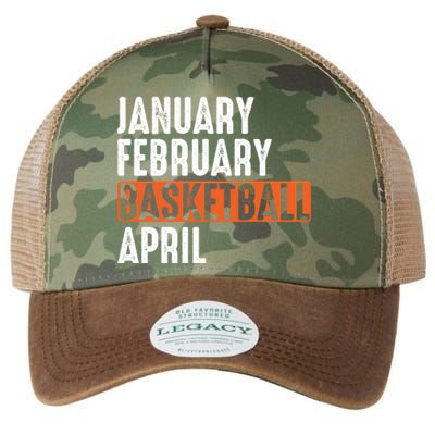 January February Basketball April Funny Vintage Legacy Tie Dye Trucker Hat