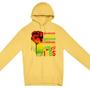 Juneteenth Fist Black Celebrate Black Freedom 1865 Cute Gift Premium Pullover Hoodie