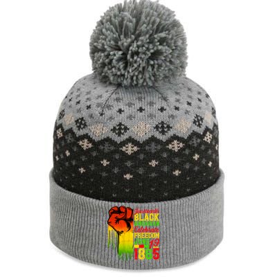 Juneteenth Fist Black Celebrate Black Freedom 1865 Cute Gift The Baniff Cuffed Pom Beanie