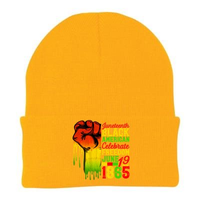 Juneteenth Fist Black Celebrate Black Freedom 1865 Cute Gift Knit Cap Winter Beanie